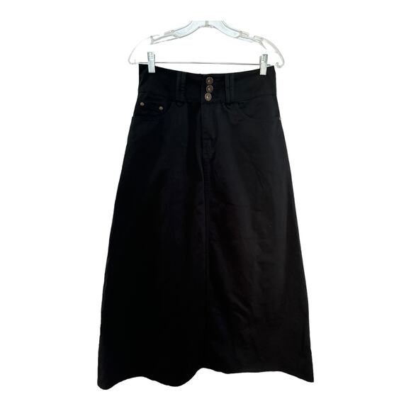 NWT ALSHARIFA 40" Long Denim Ladies Black Skirt size 30' waist size 10 - Picture 4 of 14